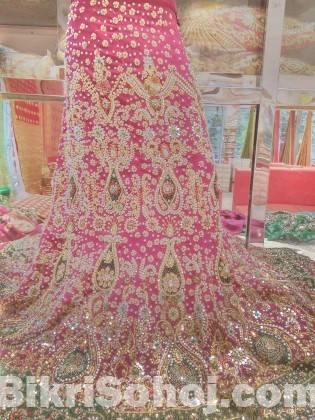 Indian Bridal Georgette Lehenga with Stoned Karchupi@6000/-